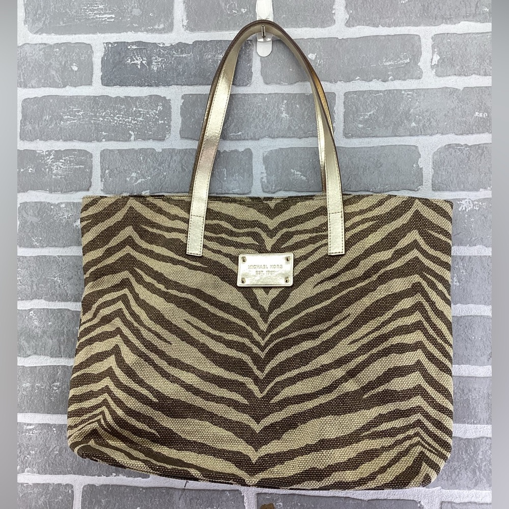 Michael Kors Gold Zebra Print Tote bag